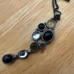 Lia Sophia black metal pendant necklace